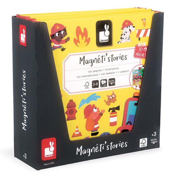 Janod - Firefighters Magnetic Story-Panda Kids and Baby