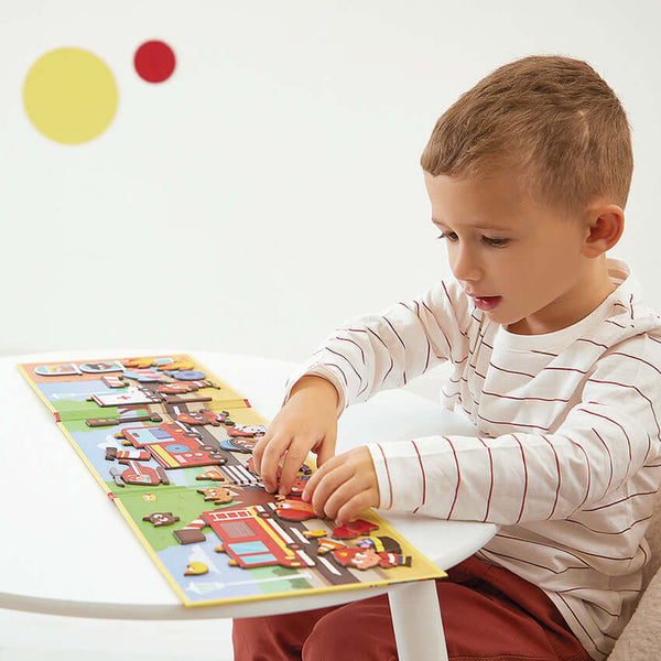 Janod - Firefighters Magnetic Story-Panda Kids and Baby