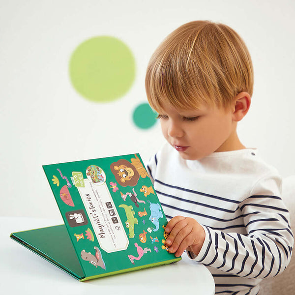 Janod - Safari Animals Magnetic Story-Panda Kids and Baby