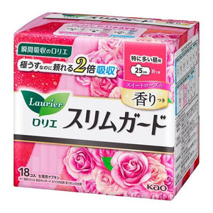 KAO - Lauríer Slim Guard Sweet Rose Scent for heavy flow during the day, 18 pieces-Panda Kids and Baby