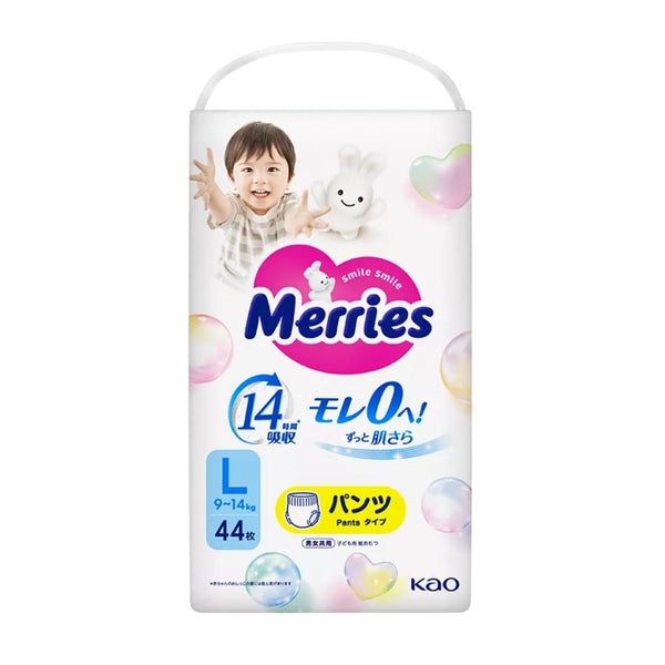 [Jumbo Pack] KAO Merries - Nappy Pants - Size L - 44+2 Bonus pcs-Panda Kids and Baby