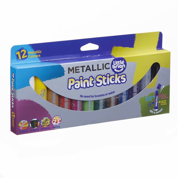 Little Brian Paint Sticks - Metallic 12 pk-Panda Kids and Baby