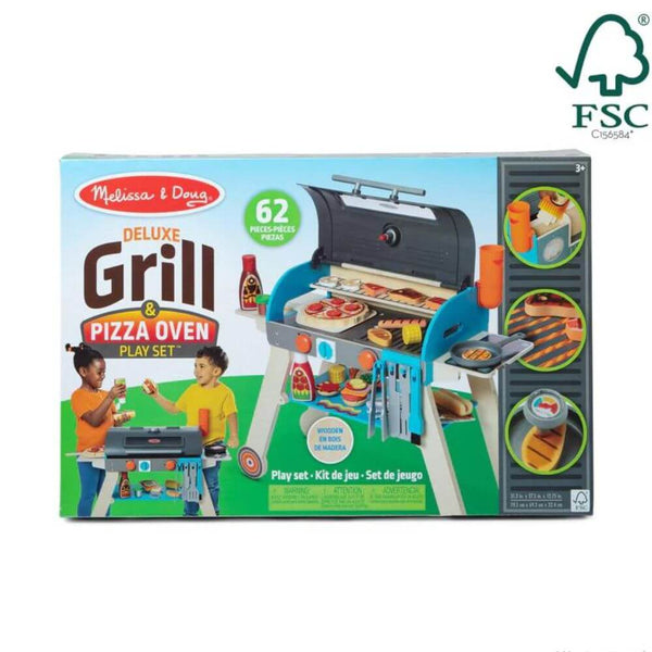 Melissa & Doug - Deluxe Grill & Pizza Oven Play Set-Panda Kids and Baby