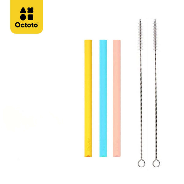 Octoto - Kids Silicone Straw Combo Set-Panda Kids and Baby