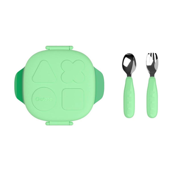 Octoto - Kids Stainless Steel Divided Plate Dining Set - Classic Model-Panda Kids and Baby