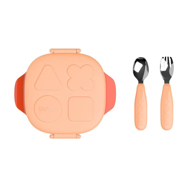 Octoto - Kids Stainless Steel Divided Plate Dining Set - Classic Model-Panda Kids and Baby