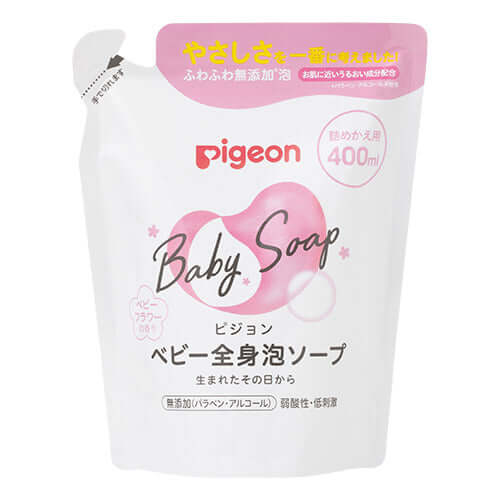 Pigeon - Baby Whole Body Foam Soap Flower Scent Refill - 400ml-Panda Kids and Baby