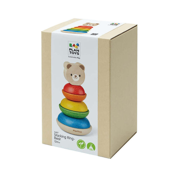 Plan Toys - Stacking Ring - Bear-Panda Kids and Baby