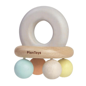 PlanToys - Bell Rattle - Pastel-Panda Kids and Baby