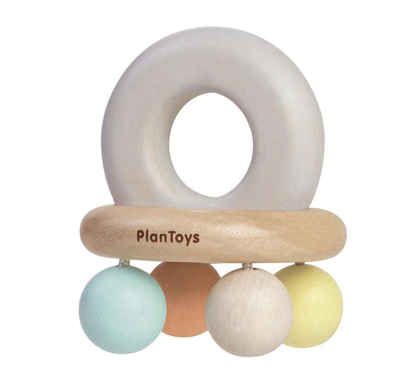 PlanToys - Bell Rattle - Pastel-Panda Kids and Baby