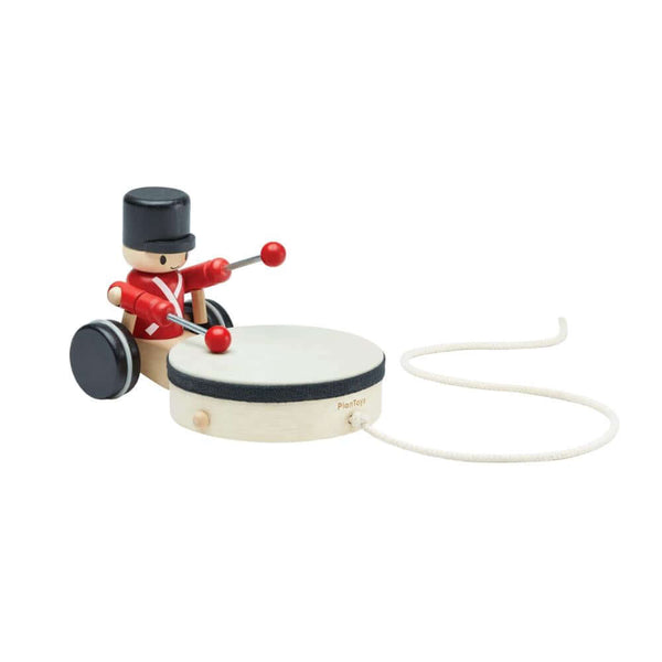 PlanToys - Pull Along Drummer-Panda Kids and Baby