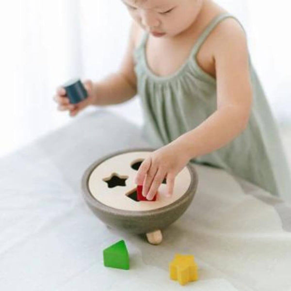 PlanToys - Shape Sorting Bowl-Panda Kids and Baby