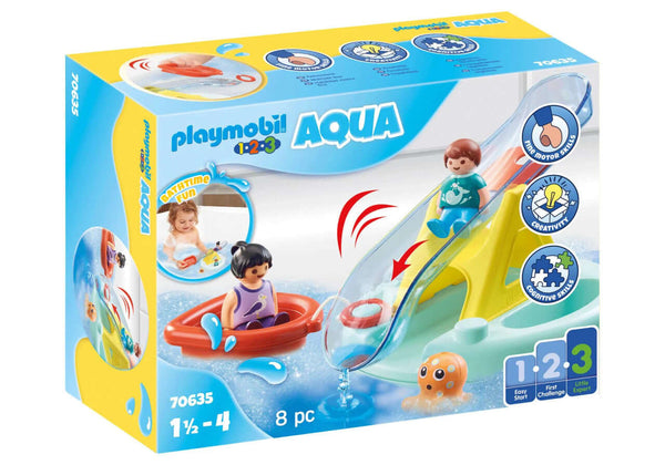 Playmobil - 1.2.3 Aqua Water Seesaw with Boat-Panda Kids and Baby