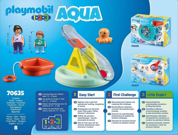 Playmobil - 1.2.3 Aqua Water Seesaw with Boat-Panda Kids and Baby