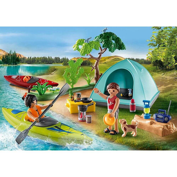 Playmobil - Campsite with Campfire-Panda Kids and Baby