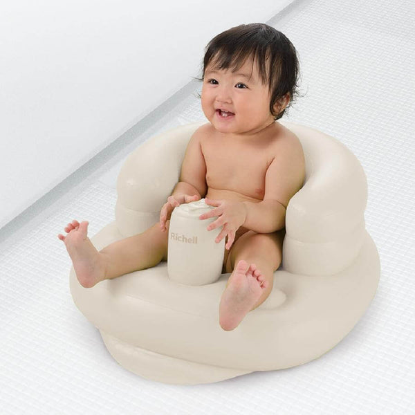 Richell - Inflatable Soft Chair - White - Suitable for 7m+-Panda Kids and Baby