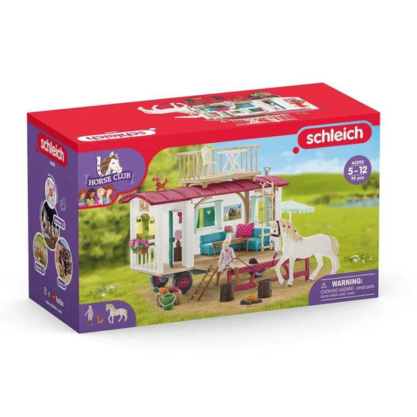 Schleich - Caravan For Secret Club Meetings-Panda Kids and Baby