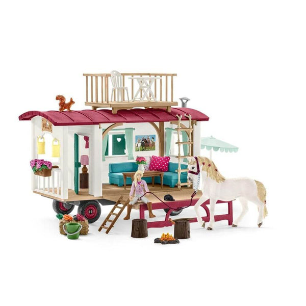 Schleich - Caravan For Secret Club Meetings-Panda Kids and Baby