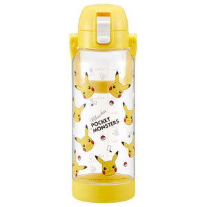 Skater - Drink Marker Bottle with Carry Handle 1 Litre - Transparent Pocket Monster Pikachu Face-Panda Kids and Baby