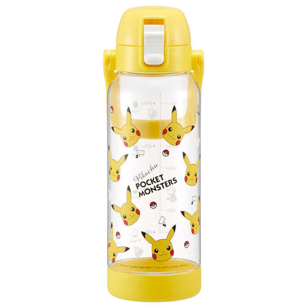 Skater - Drink Marker Bottle with Carry Handle 1 Litre - Transparent Pocket Monster Pikachu Face-Panda Kids and Baby