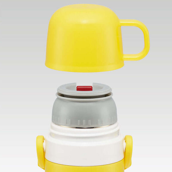 Skater - One Push Stainless Still 2 WayDrink Bottle 470ml for Direct Drink or 430ml with Cup - Pikachu-Panda Kids and Baby