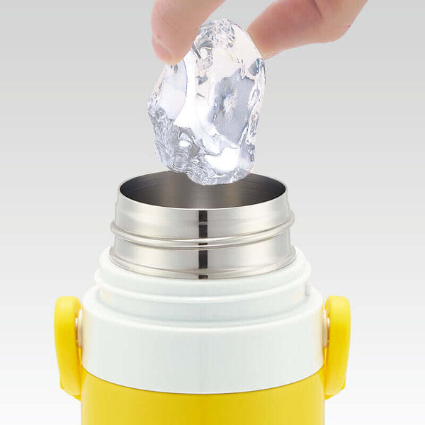 Skater - One Push Stainless Still 2 WayDrink Bottle 470ml for Direct Drink or 430ml with Cup - Pikachu-Panda Kids and Baby