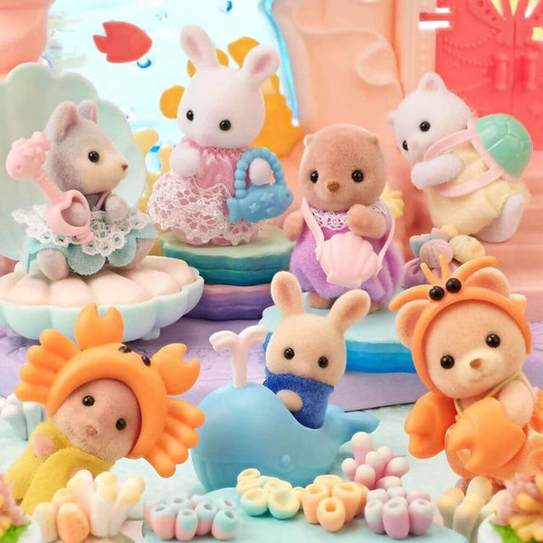 Sylvanian Families - Baby Seashore Friends Series-Panda Kids and Baby