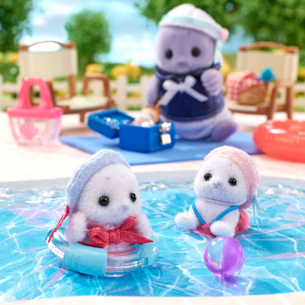 Sylvanian Families - Seal Family-Panda Kids and Baby