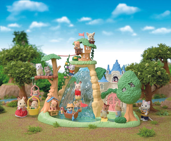 Sylvanian Families - Secret Forest Falls-Panda Kids and Baby