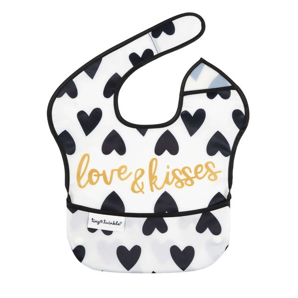 Tiny Twinkle - Easy Bib - Gold Love and Kisses-Panda Kids and Baby