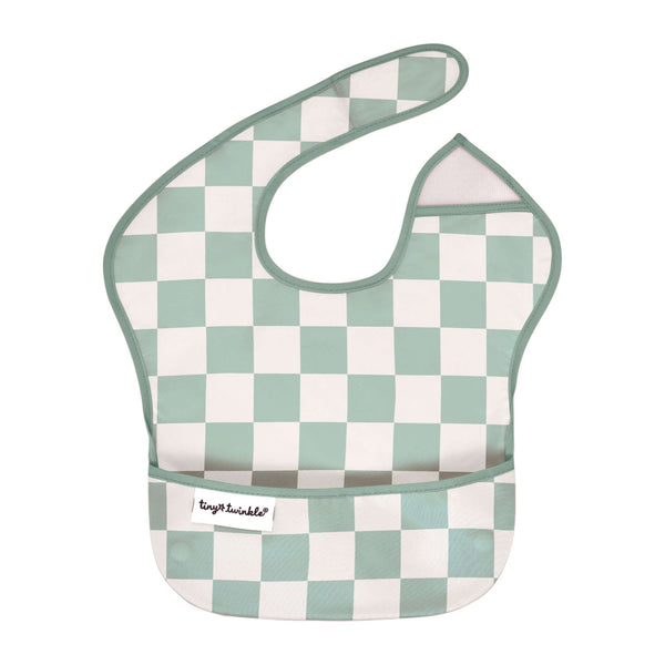Tiny Twinkle - Easy Bib - Sage Checkers-Panda Kids and Baby