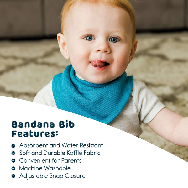 Tiny Twinkle - Kaffle Bandana Bib 10 Pack - Dark Blue & Brown-Panda Kids and Baby