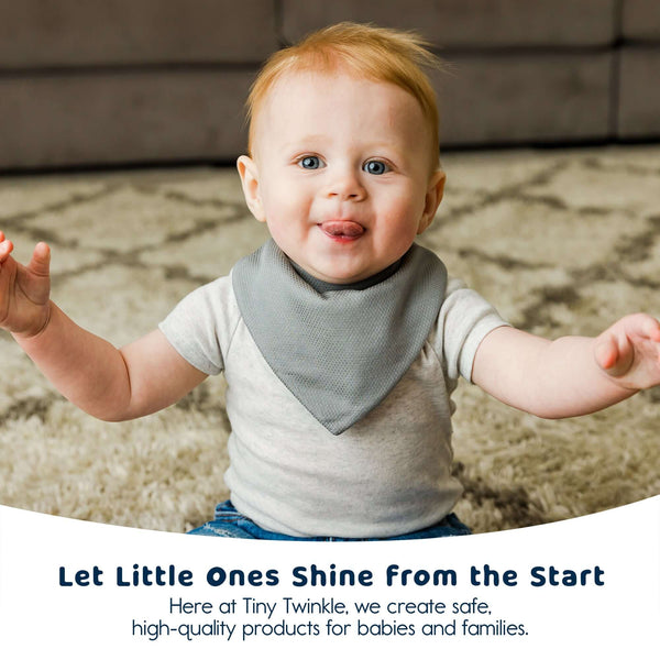 Tiny Twinkle - Kaffle Bandana Bib 10 Pack - Dark Blue & Brown-Panda Kids and Baby