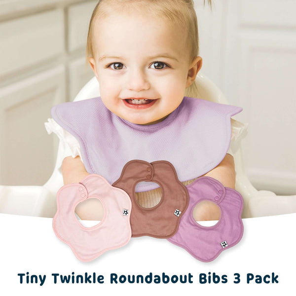 Tiny Twinkle - Kaffle Roundabout Bib 3 Pack - Pink Set-Panda Kids and Baby