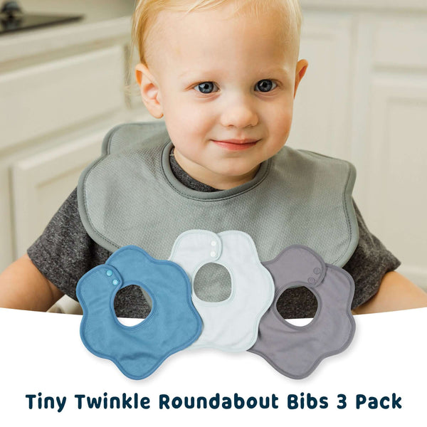 Tiny Twinkle - Kaffle Roundabout Bib 3 Pack - Slate Set-Panda Kids and Baby