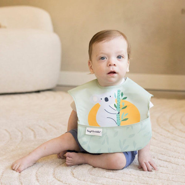 Tiny Twinkle - Mess-Proof Easy Bib - Koala Sage-Panda Kids and Baby