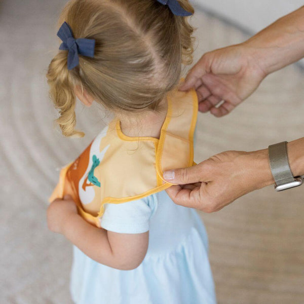 Tiny Twinkle - Mess-Proof Easy Bib - Kangaroo Cinnamon-Panda Kids and Baby
