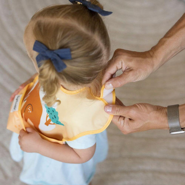 Tiny Twinkle - Mess-Proof Easy Bib - Kangaroo Cinnamon-Panda Kids and Baby