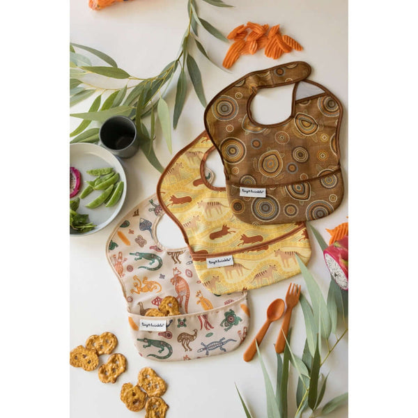 Tiny Twinkle - Mess-Proof Easy Bib Pack of 3 - Aboriginal Prints-Panda Kids and Baby