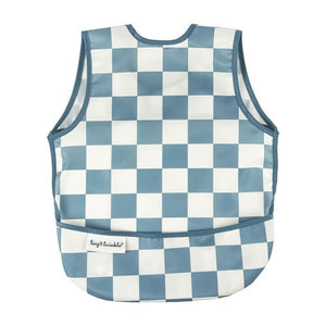Tiny Twinkle - Mess-proof Apron Bib - Blue Checker-Panda Kids and Baby