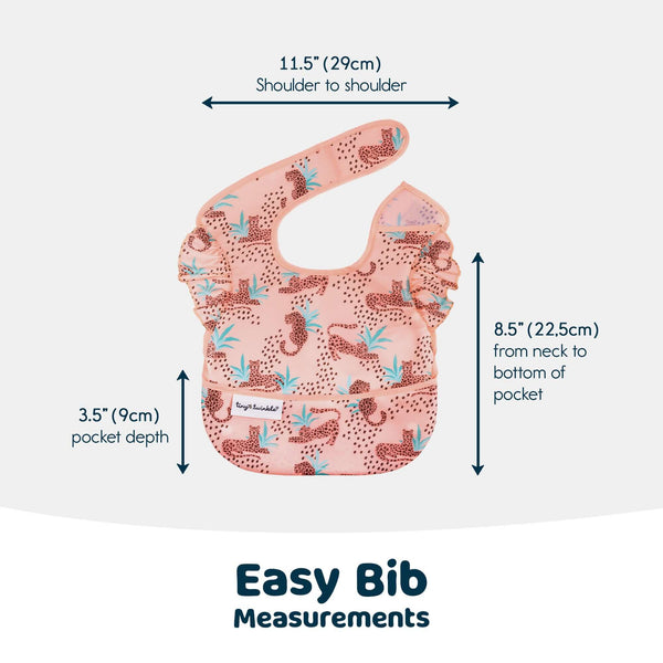 Tiny Twinkle - Mess-proof Easy Bib 3 Pack - Leopard-Panda Kids and Baby