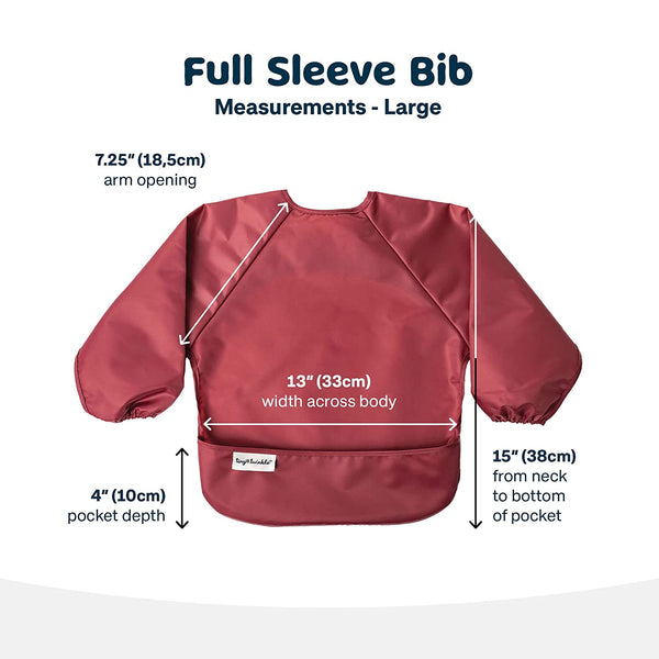 Tiny Twinkle - Mess-proof Full Long Sleeve Bib 2 Pack - Rose, Burgundy-Panda Kids and Baby