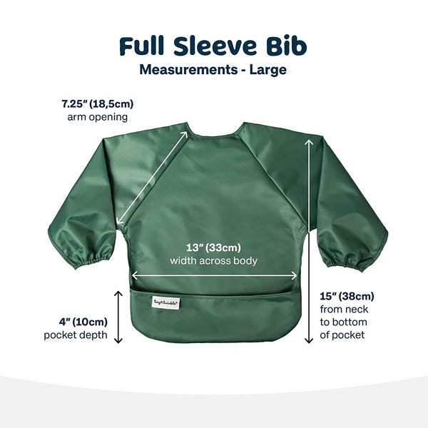 Tiny Twinkle - Mess-proof Full Long Sleeve Bib 2 Pack - Slate, Olive-Panda Kids and Baby