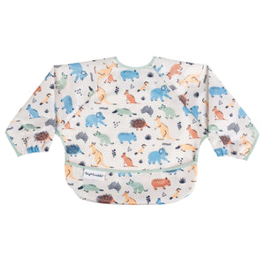 Tiny Twinkle - Mess-proof - Long Sleeved Bib Aussie Animal Sage-Panda Kids and Baby