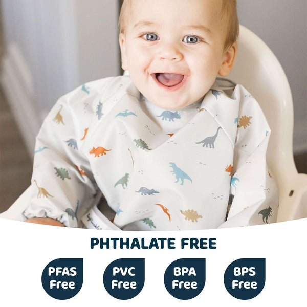 Tiny Twinkle - Mess-proof - Long Sleeved Bib Aussie Animal Sage-Panda Kids and Baby