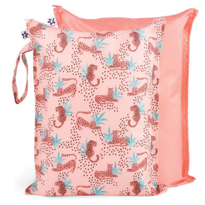 Tiny Twinkle - Mess-proof Wet Bag 2 Pack - Leopard-Panda Kids and Baby