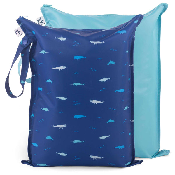 Tiny Twinkle - Mess-proof Wet Bag 2 Pack - Ocean Life-Panda Kids and Baby