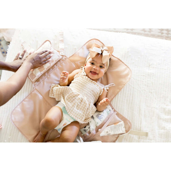 Tiny Twinkle - Portable Nappy Changing Pad - Beige Checkers-Panda Kids and Baby