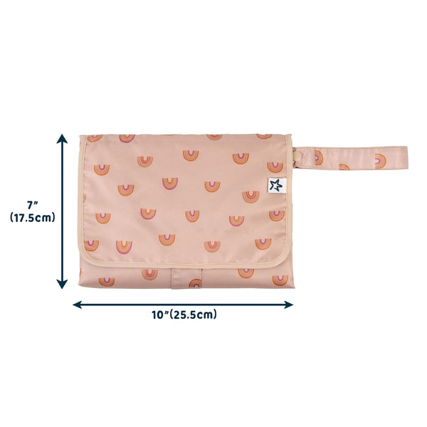Tiny Twinkle - Mess-Proof Portable Nappy Changing Pad - Boho Rainbow-Panda Kids and Baby