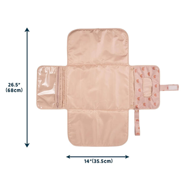 Tiny Twinkle - Mess-Proof Portable Nappy Changing Pad - Boho Rainbow-Panda Kids and Baby